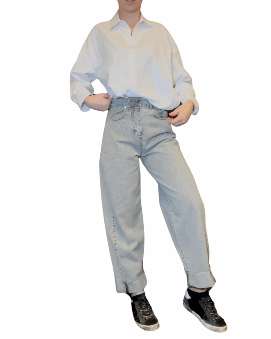 Jeans con risvolto