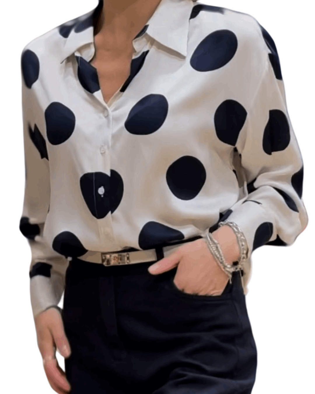 camicia a pois